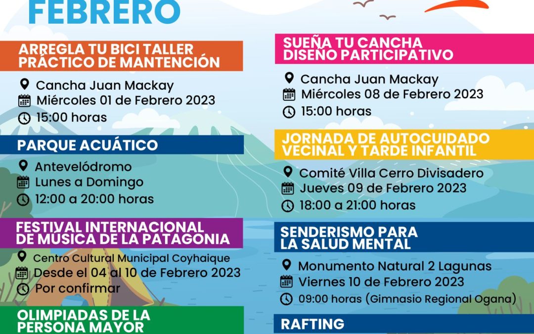 CALENDARIO ACTIVIDADES DE VERANO FEBRERO 2023