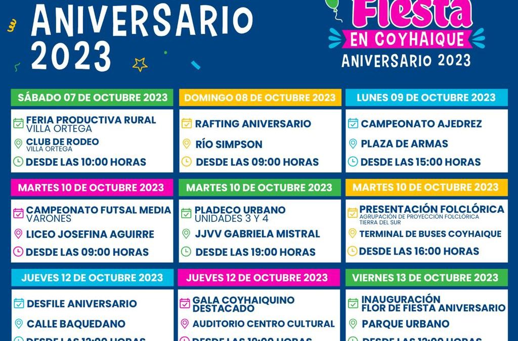 ANIVERSARIO COYHAIQUE 2023 «FLOR DE FIESTA»